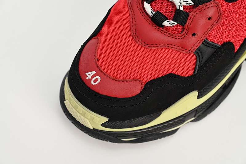 【CA0LJ】黑红灰 巴黎世家8层组合TPU复古鞋 483513 W06E1 1006 Balenciaga Triple S Black Red Grey