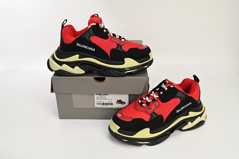 【CA0LJ】黑红灰 巴黎世家8层组合TPU复古鞋 483513 W06E1 1006 Balenciaga Triple S Black Red Grey