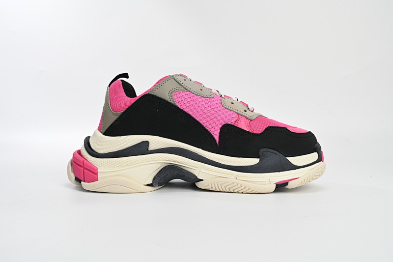 【CA0LJ】梅红 巴黎世家8层组合TPU复古鞋 541624 W09E1 1708 Balenciaga Triple S Pink