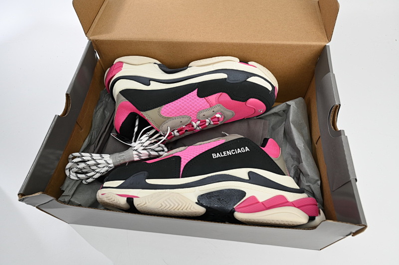 【CA0LJ】梅红 巴黎世家8层组合TPU复古鞋 541624 W09E1 1708 Balenciaga Triple S Pink