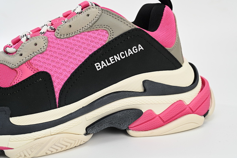 【CA0LJ】梅红 巴黎世家8层组合TPU复古鞋 541624 W09E1 1708 Balenciaga Triple S Pink