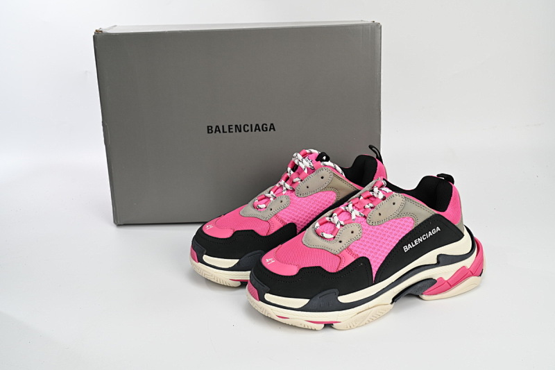 【CA0LJ】梅红 巴黎世家8层组合TPU复古鞋 541624 W09E1 1708 Balenciaga Triple S Pink