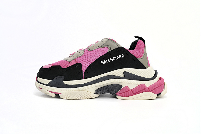【CA0LJ】梅红 巴黎世家8层组合TPU复古鞋 541624 W09E1 1708 Balenciaga Triple S Pink