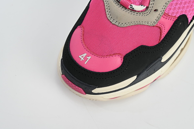 【CA0LJ】梅红 巴黎世家8层组合TPU复古鞋 541624 W09E1 1708 Balenciaga Triple S Pink