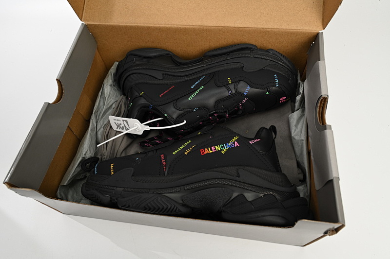 【CA0LJ】七彩 巴黎世家8层组合TPU复古鞋 524039 W2FA1 1210 Balenciaga Triple S Letter Colorful