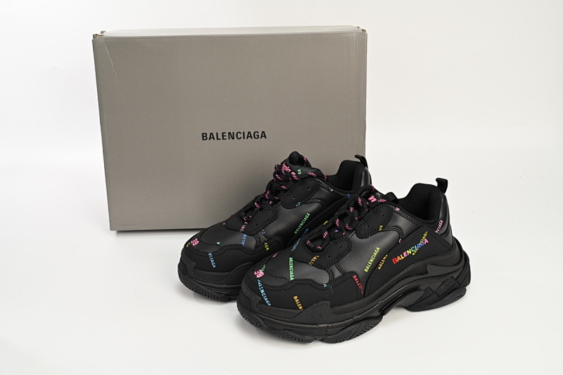 【CA0LJ】七彩 巴黎世家8层组合TPU复古鞋 524039 W2FA1 1210 Balenciaga Triple S Letter Colorful
