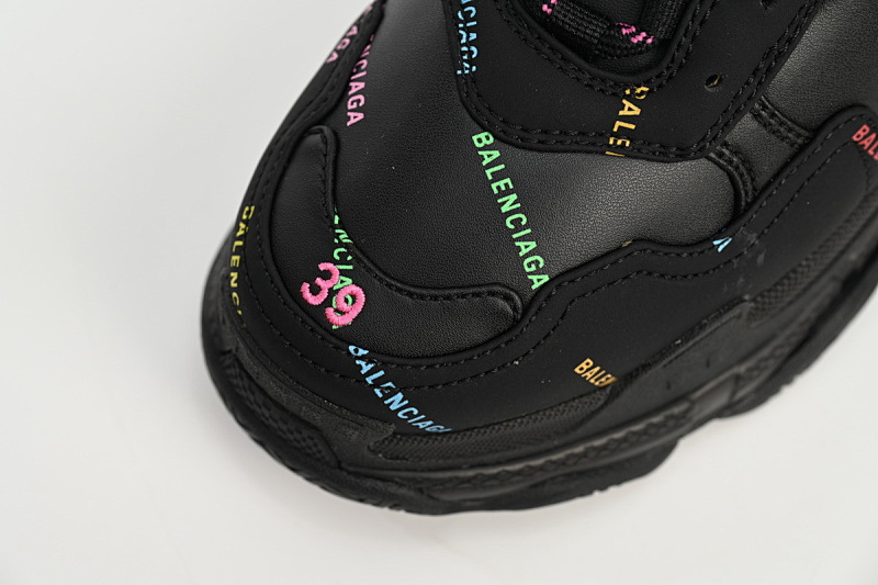 【CA0LJ】七彩 巴黎世家8层组合TPU复古鞋 524039 W2FA1 1210 Balenciaga Triple S Letter Colorful