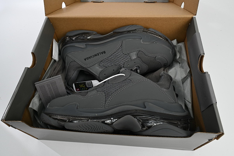 【DA0LJ】深灰气垫 巴黎世家水晶透明底气垫鞋 541624 W2GA1 1801 Balenciaga Triple S Dark Grey