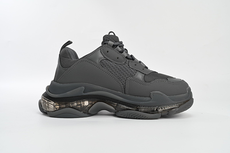 【DA0LJ】深灰气垫 巴黎世家水晶透明底气垫鞋 541624 W2GA1 1801 Balenciaga Triple S Dark Grey