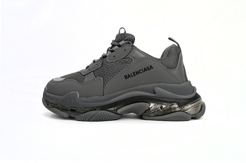 【DA0LJ】深灰气垫 巴黎世家水晶透明底气垫鞋 541624 W2GA1 1801 Balenciaga Triple S Dark Grey