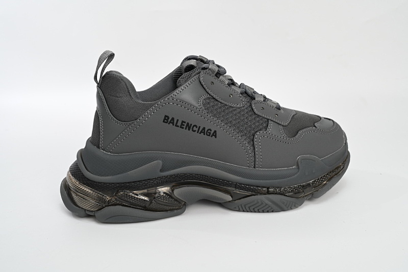 【DA0LJ】深灰气垫 巴黎世家水晶透明底气垫鞋 541624 W2GA1 1801 Balenciaga Triple S Dark Grey