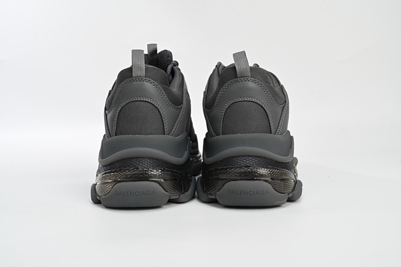 【DA0LJ】深灰气垫 巴黎世家水晶透明底气垫鞋 541624 W2GA1 1801 Balenciaga Triple S Dark Grey