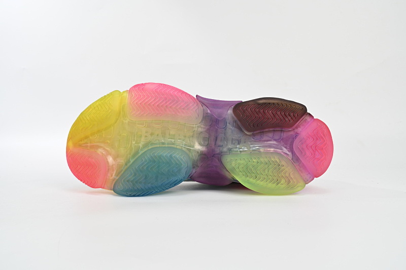 【DA0LJ】七彩气垫 巴黎世家水晶透明底气垫鞋 544351 W09E1 1895 Balenciaga Triple S Rainbow