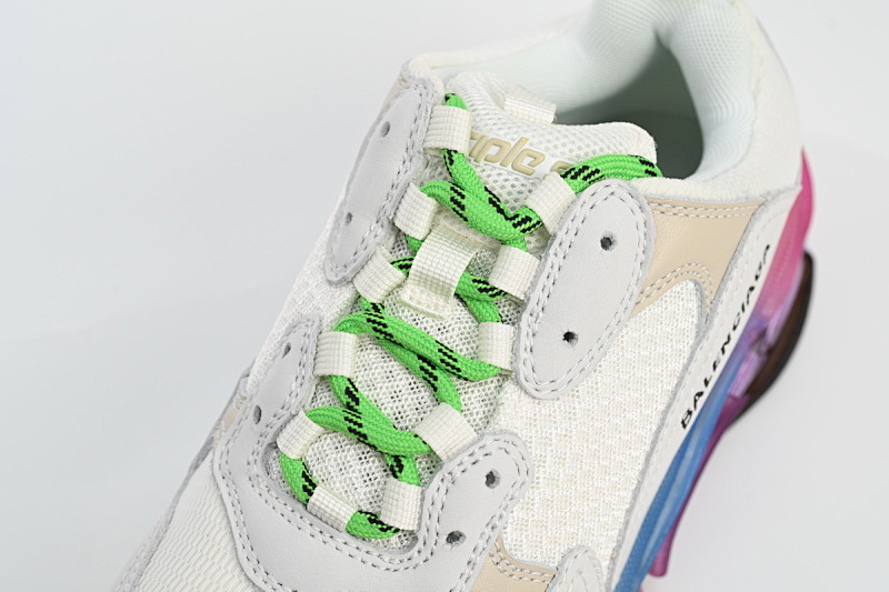 【DA0LJ】七彩气垫 巴黎世家水晶透明底气垫鞋 544351 W09E1 1895 Balenciaga Triple S Rainbow