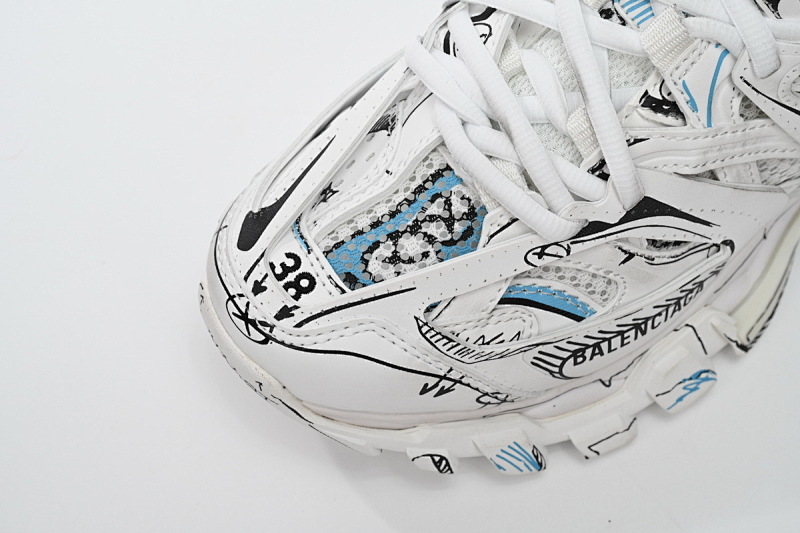 【DA0LJ】涂鸦艺术-100  巴黎3代时尚复古低帮跑鞋 542436 W3SRA 9014 Balenciaga Tess S.Black Graffiti Art