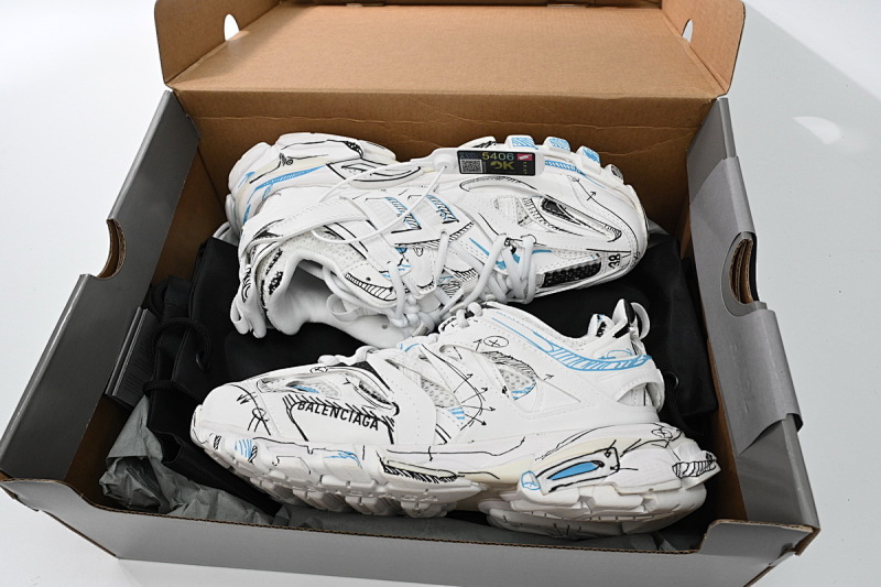 【DA0LJ】涂鸦艺术-100  巴黎3代时尚复古低帮跑鞋 542436 W3SRA 9014 Balenciaga Tess S.Black Graffiti Art