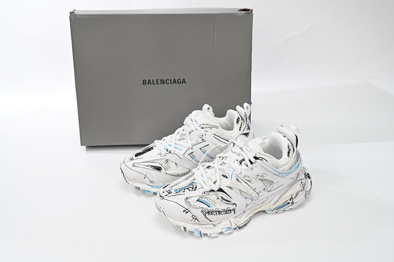 【DA0LJ】涂鸦艺术-100  巴黎3代时尚复古低帮跑鞋 542436 W3SRA 9014 Balenciaga Tess S.Black Graffiti Art