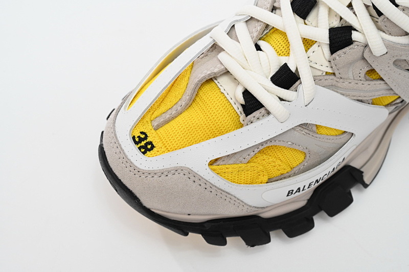 【DA0LJ】黑黄尾-102 巴黎3代时尚复古低帮跑鞋 542436 W1ST3 0258 Balenciaga Tess S.Black Black And Yellow Tail