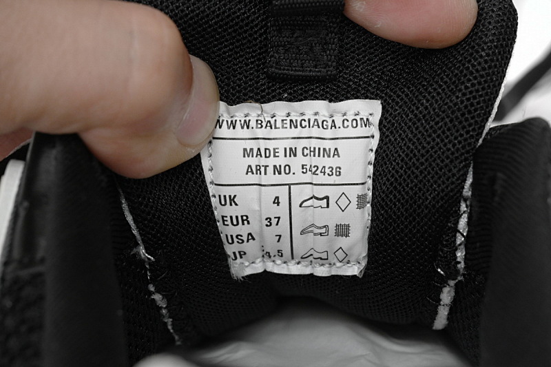 【DA0LJ】黑白-61 巴黎3代时尚复古低帮跑鞋 542436 W3NH3 7261 Balenciaga Tess S.Black And White