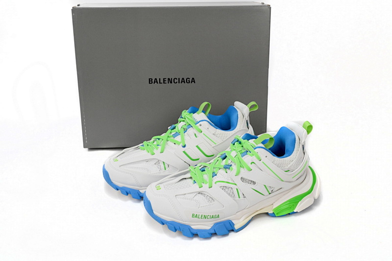 【DA0LJ】绿白蓝-67 巴黎3代时尚复古低帮跑鞋 542436 W2BC3 0285 Balenciaga Tess S.Green, White, and Blue