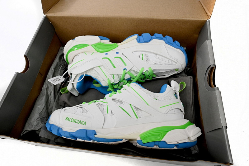 【DA0LJ】绿白蓝-67 巴黎3代时尚复古低帮跑鞋 542436 W2BC3 0285 Balenciaga Tess S.Green, White, and Blue