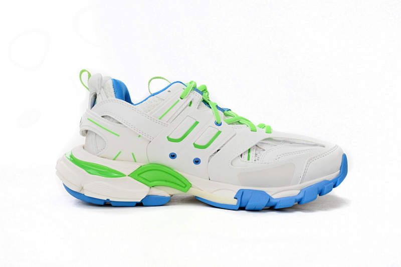 【DA0LJ】绿白蓝-67 巴黎3代时尚复古低帮跑鞋 542436 W2BC3 0285 Balenciaga Tess S.Green, White, and Blue