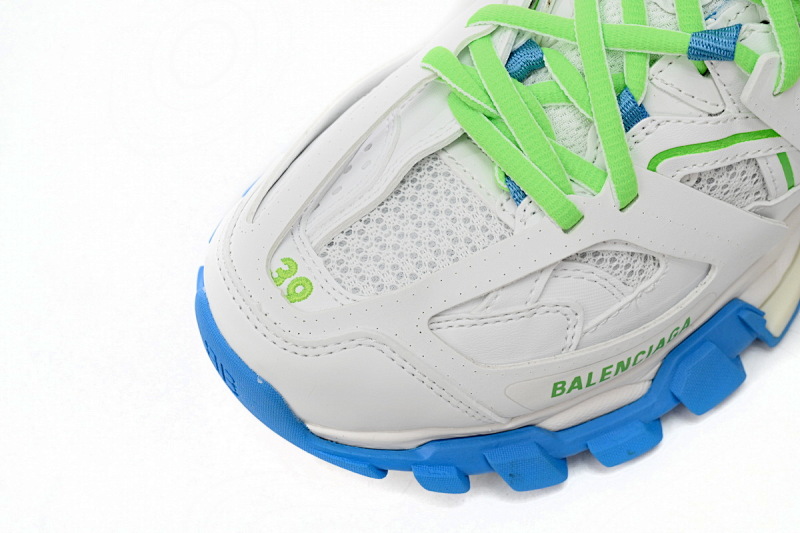 【DA0LJ】绿白蓝-67 巴黎3代时尚复古低帮跑鞋 542436 W2BC3 0285 Balenciaga Tess S.Green, White, and Blue