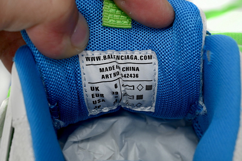 【DA0LJ】绿白蓝-67 巴黎3代时尚复古低帮跑鞋 542436 W2BC3 0285 Balenciaga Tess S.Green, White, and Blue