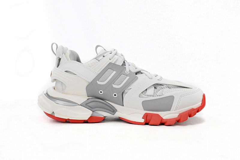 【DA0LJ】白灰红-63 巴黎3代时尚复古低帮跑鞋 542436 W3DB2 7663 Balenciaga Tess S.White Grey Red