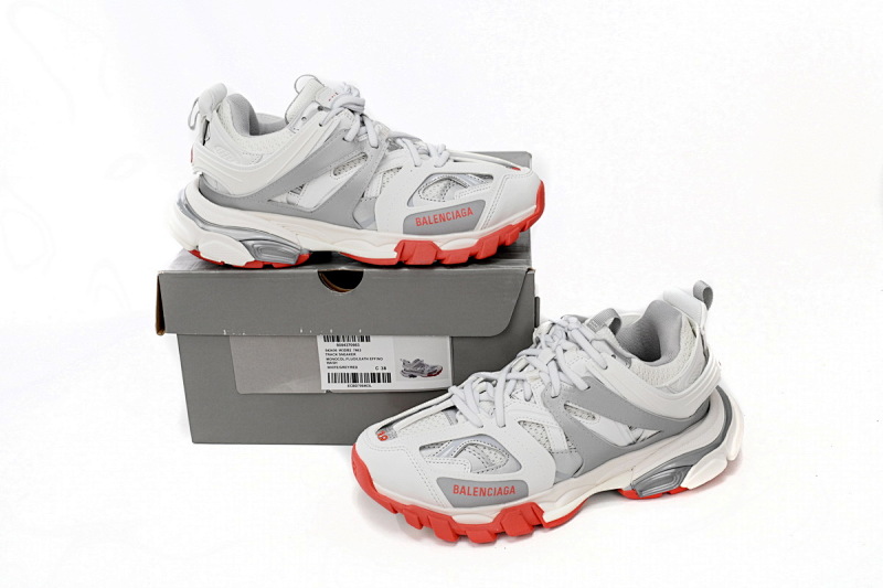 【DA0LJ】白灰红-63 巴黎3代时尚复古低帮跑鞋 542436 W3DB2 7663 Balenciaga Tess S.White Grey Red