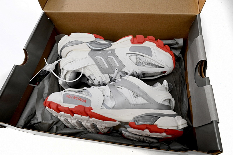 【DA0LJ】白灰红-63 巴黎3代时尚复古低帮跑鞋 542436 W3DB2 7663 Balenciaga Tess S.White Grey Red