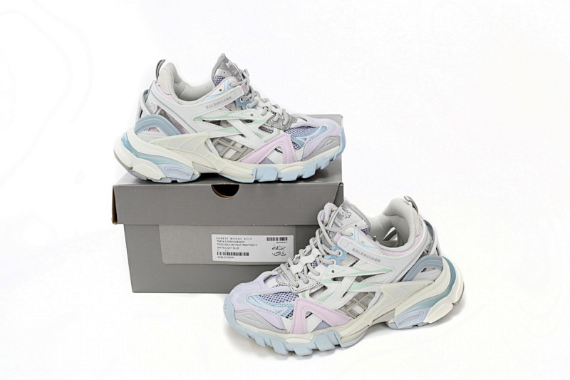 【EA0LL】淡白紫-20 巴黎4代时尚跑鞋 568615 W2GN3 9045 Balenciaga Track 2 Sneaker Military Black Pale White Purple