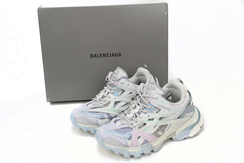 【EA0LL】淡白紫-20 巴黎4代时尚跑鞋 568615 W2GN3 9045 Balenciaga Track 2 Sneaker Military Black Pale White Purple