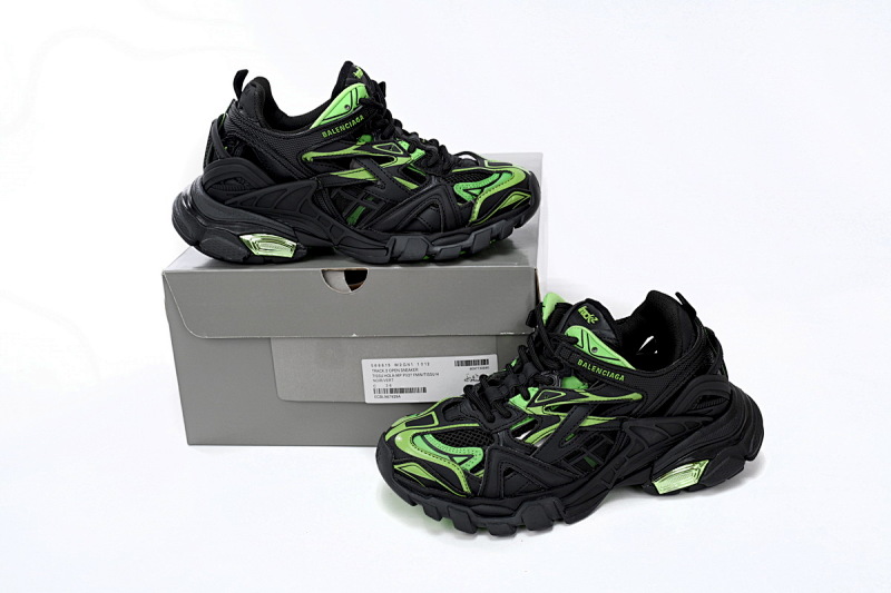 【EA0LL】黑绿-12 巴黎4代时尚跑鞋 568614 W2GN3 1086 Balenciaga Track 2 Sneaker Black Green