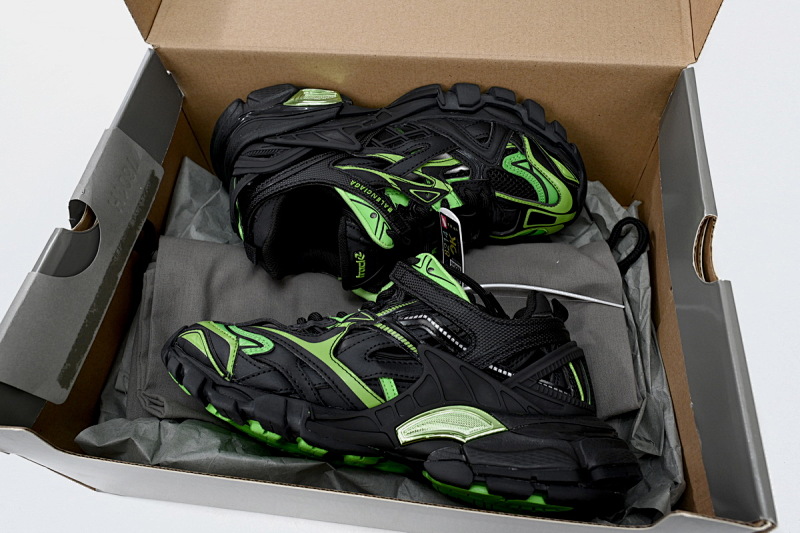 【EA0LL】黑绿-12 巴黎4代时尚跑鞋 568614 W2GN3 1086 Balenciaga Track 2 Sneaker Black Green