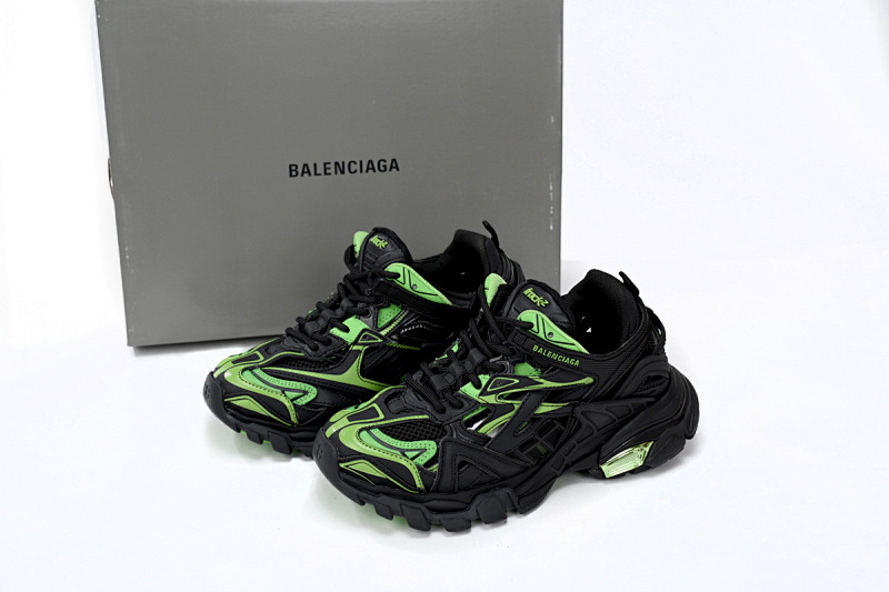 【EA0LL】黑绿-12 巴黎4代时尚跑鞋 568614 W2GN3 1086 Balenciaga Track 2 Sneaker Black Green