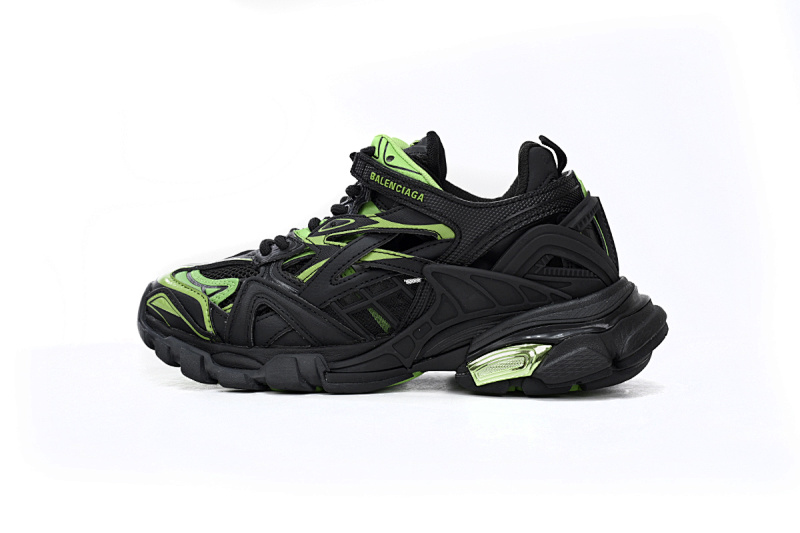 【EA0LL】黑绿-12 巴黎4代时尚跑鞋 568614 W2GN3 1086 Balenciaga Track 2 Sneaker Black Green