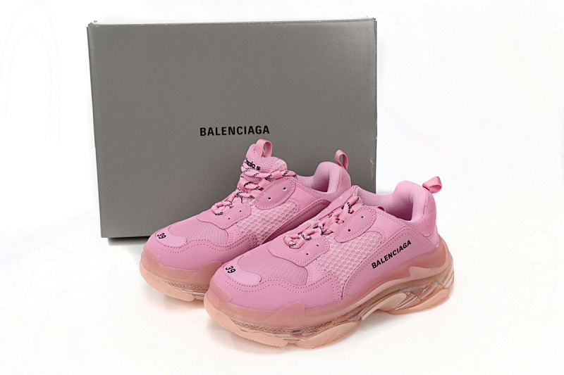 【DA0LJ】粉色-20 巴黎世家水晶透明底气垫鞋 544351 W09O1 3820 Balenciaga Triple S  Pink