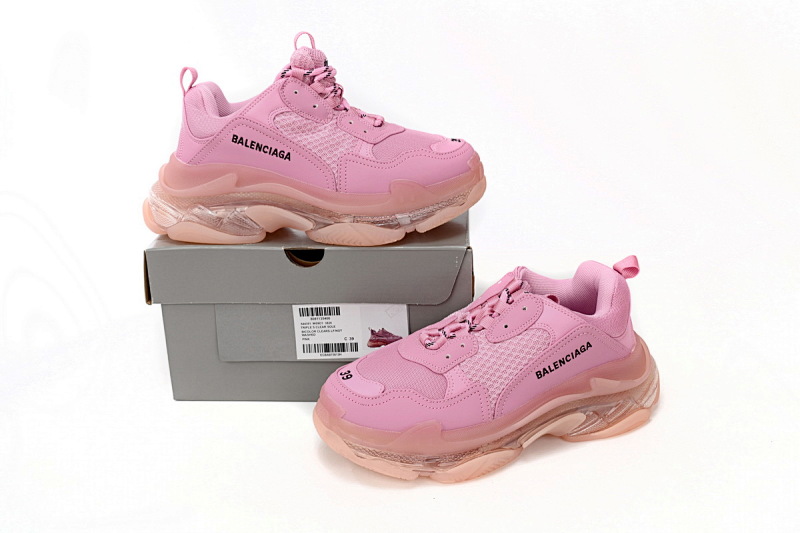 【DA0LJ】粉色-20 巴黎世家水晶透明底气垫鞋 544351 W09O1 3820 Balenciaga Triple S  Pink