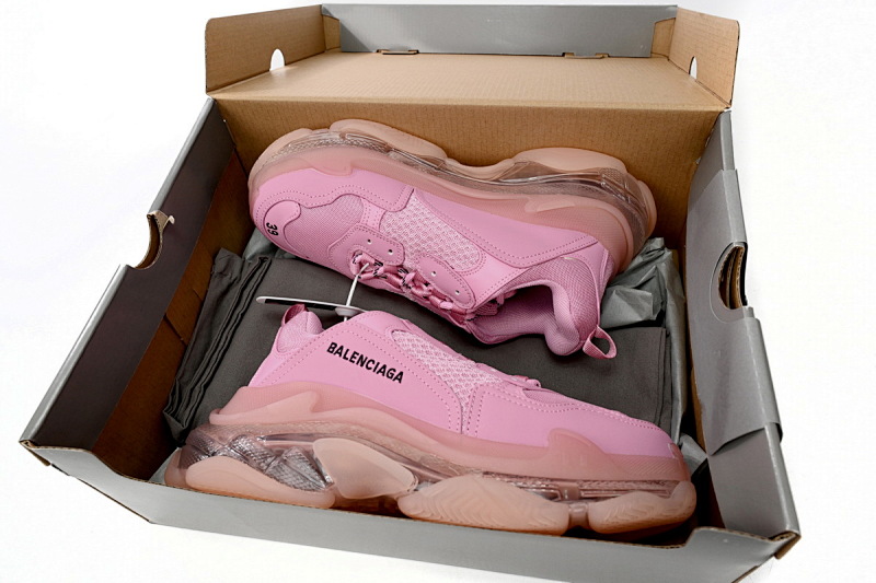 【DA0LJ】粉色-20 巴黎世家水晶透明底气垫鞋 544351 W09O1 3820 Balenciaga Triple S  Pink