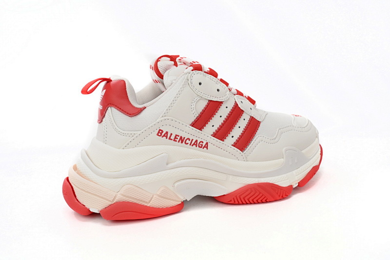【CA0LJ】AD白红杠-5 巴黎1代复古老爹鞋  adidas x Balenciaga Triple S White Red Bar