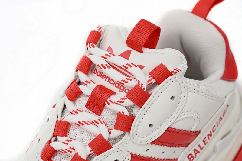 【CA0LJ】AD白红杠-5 巴黎1代复古老爹鞋  adidas x Balenciaga Triple S White Red Bar