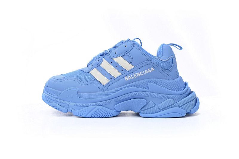【CA0LJ】AD蓝白杠-6 巴黎1代复古老爹鞋 712764 W2ZB2 4090 adidas x Balenciaga Triple S Blue And White Bars