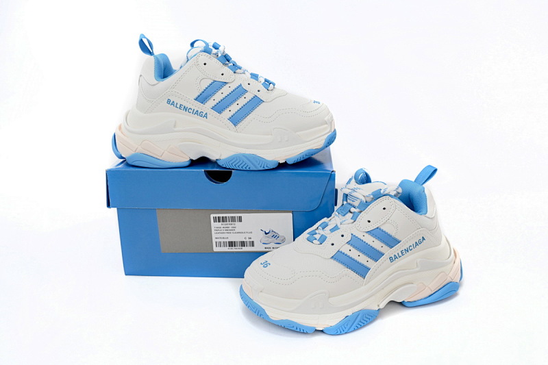 yupoo_372355_0e59fc51.jpg 【CA0LJ】AD白蓝杠-3 巴黎1代复古老爹鞋 712764 W2ZB3 9040 adidas x Balenciaga Triple S White And Blue Bars