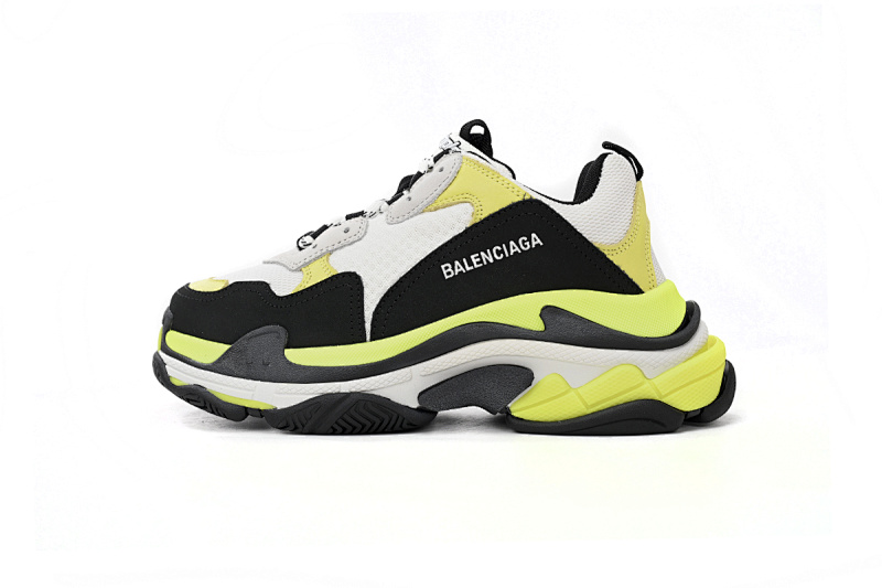 【CA0LJ】黑白黄-48 巴黎1代复古老爹鞋 524039 W09OH 7079 Balenciaga Black, White, And Yellow