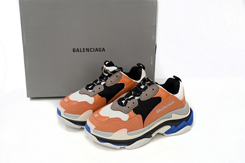 【CA0LJ】黑蓝橘-49 巴黎1代复古老爹鞋 524039 W09OE 7581 Balenciaga Triple Black Orange Blue