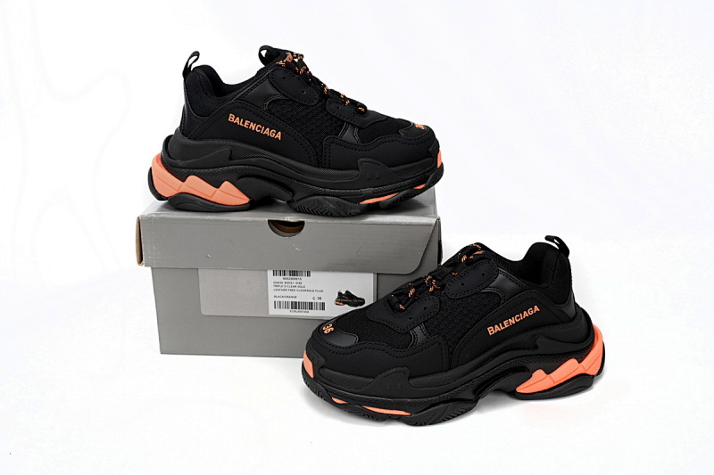 【CA0LJ】黑橘色-25 巴黎1代复古老爹鞋 524039 W2FA1 9188 Balenciaga Triple Black Orange