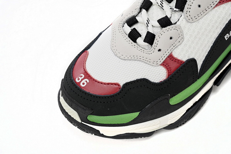 【CA0LJ】白红绿-35 巴黎1代复古老爹鞋 524039 W090H 7078 Balenciaga Triple White, red, and Green
