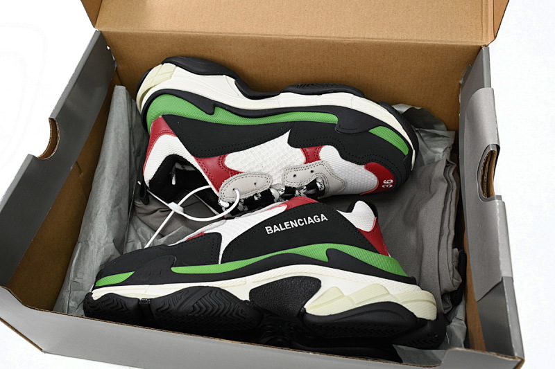【CA0LJ】白红绿-35 巴黎1代复古老爹鞋 524039 W090H 7078 Balenciaga Triple White, red, and Green