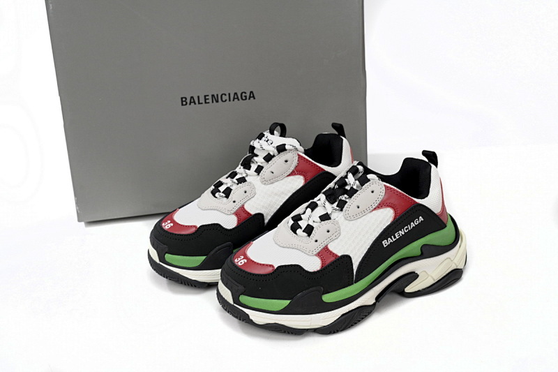 【CA0LJ】白红绿-35 巴黎1代复古老爹鞋 524039 W090H 7078 Balenciaga Triple White, red, and Green